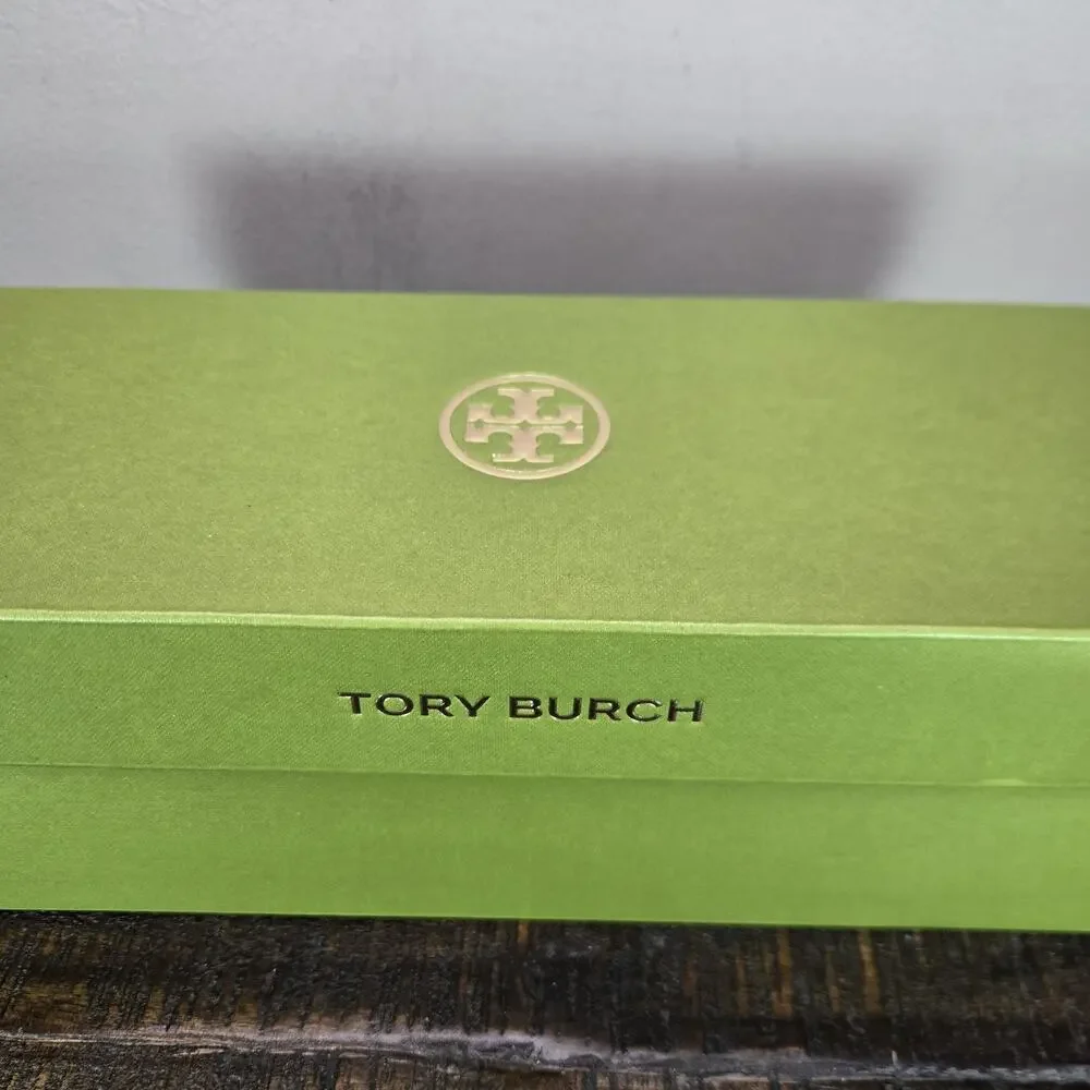 NEW Tory Burch Kira Padded Flip Flop TPU Womens Size 8 Aria Blue Silver Logo